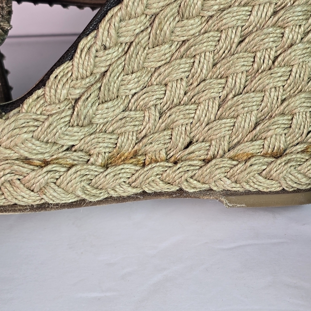 Stuart Weitzman Toogood Wrinkle Raffia Alex Wedge Espadrille Platform Sandal 9 - Picture 10 of 14
